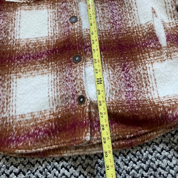 Thread & Supply Chandler Shacket — Burgundy/Rust Plaid (Size Small) - Picture 4 of 6
